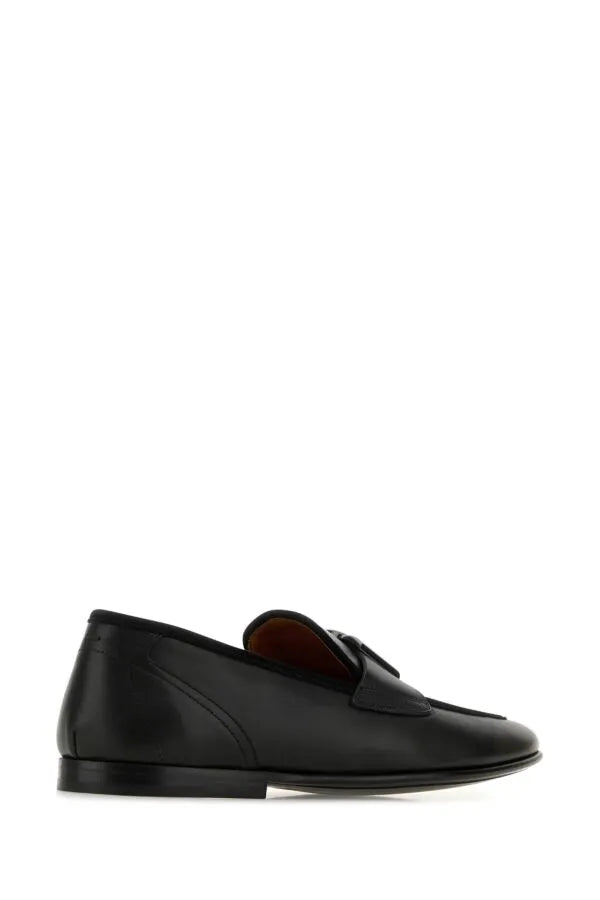 Black leather Erice loafers