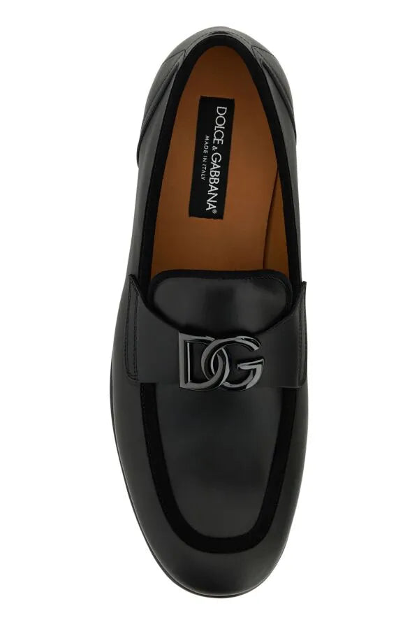 Black leather Erice loafers