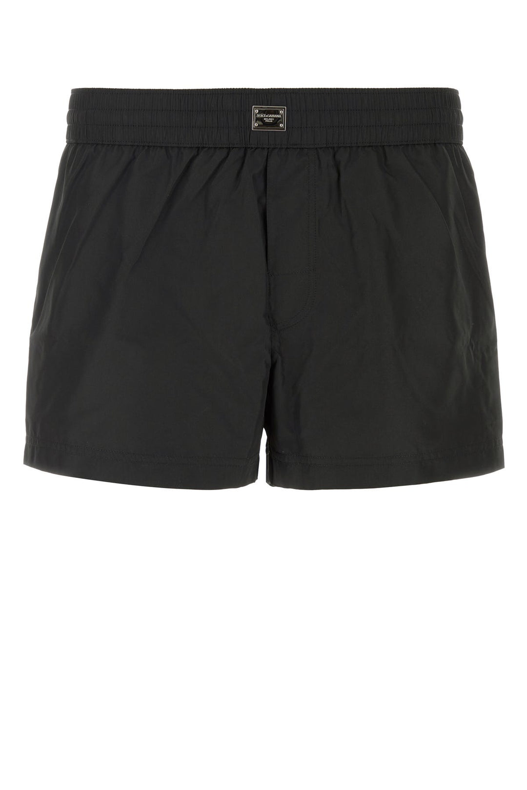 Black polyester swimming shorts