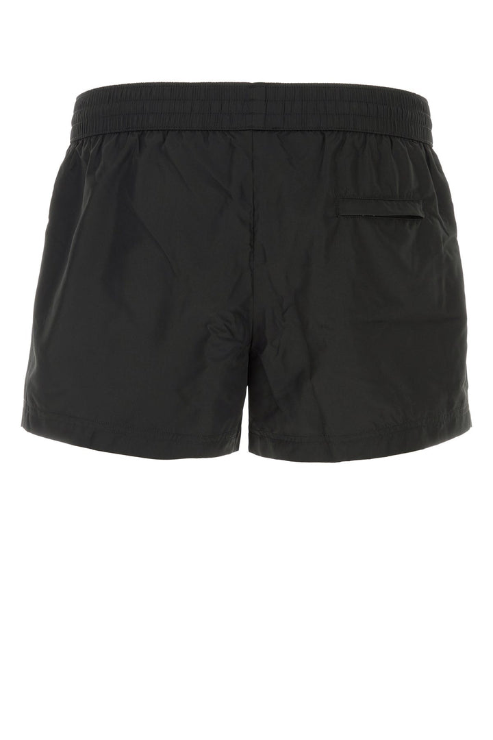 Black polyester swimming shorts