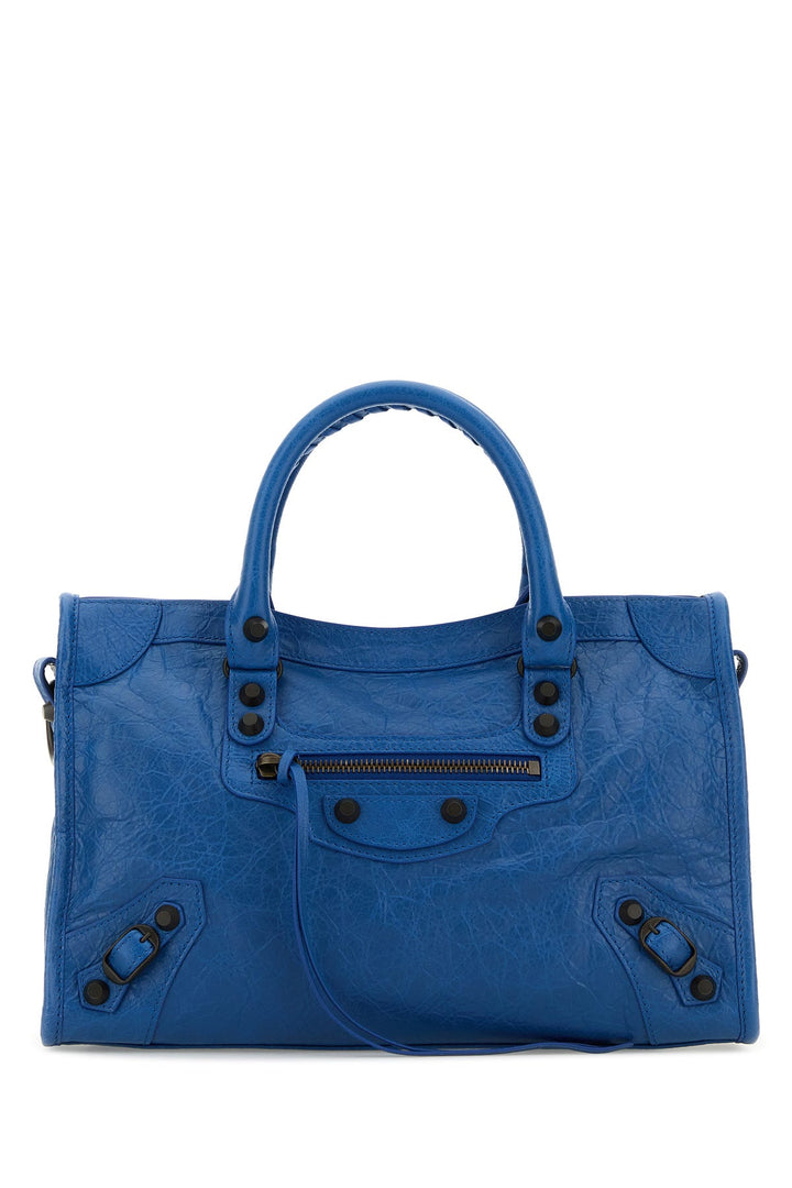 Denim blue leather small Le City handbag