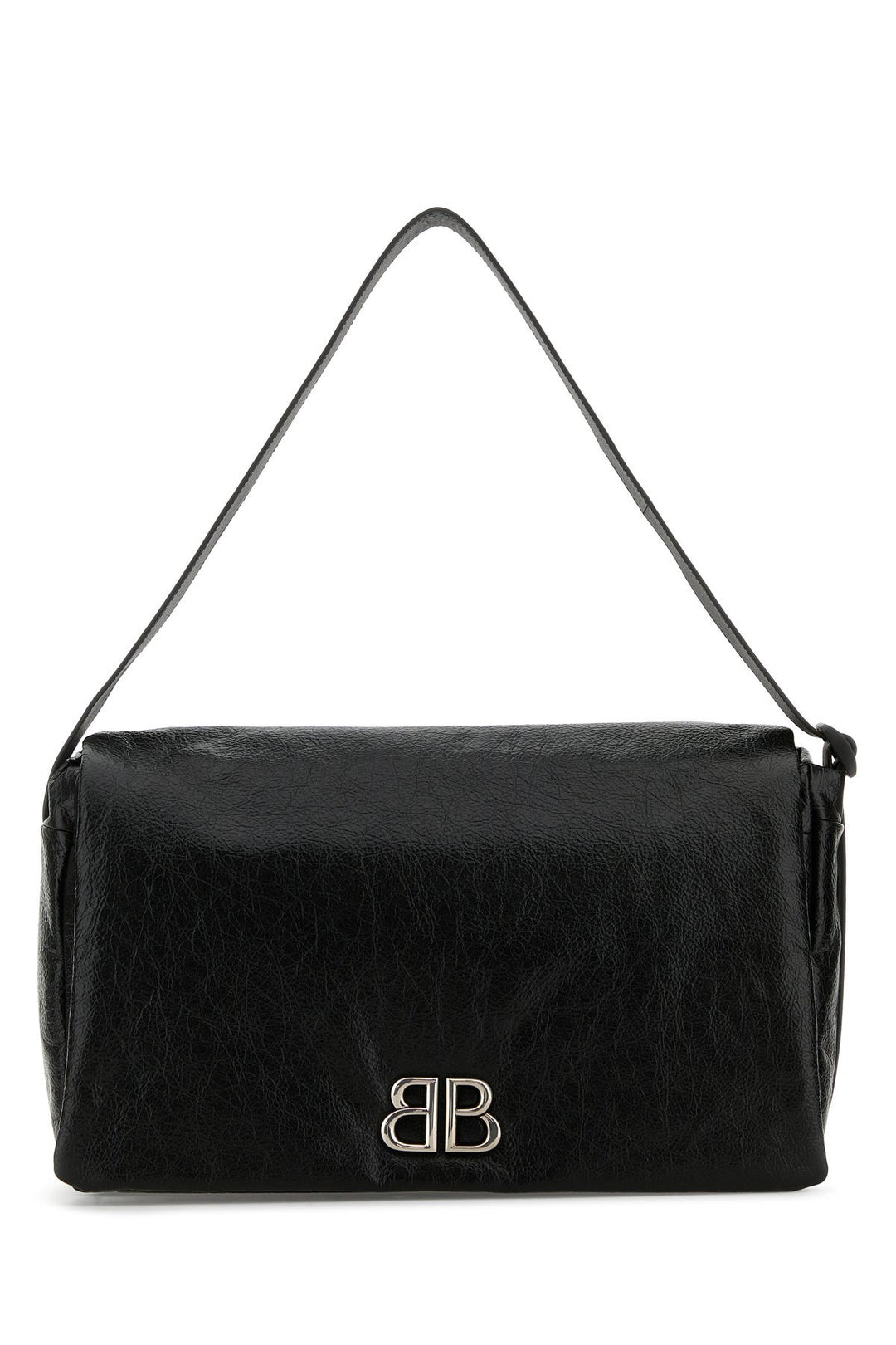 Black leather medium Monaco crossbody bag