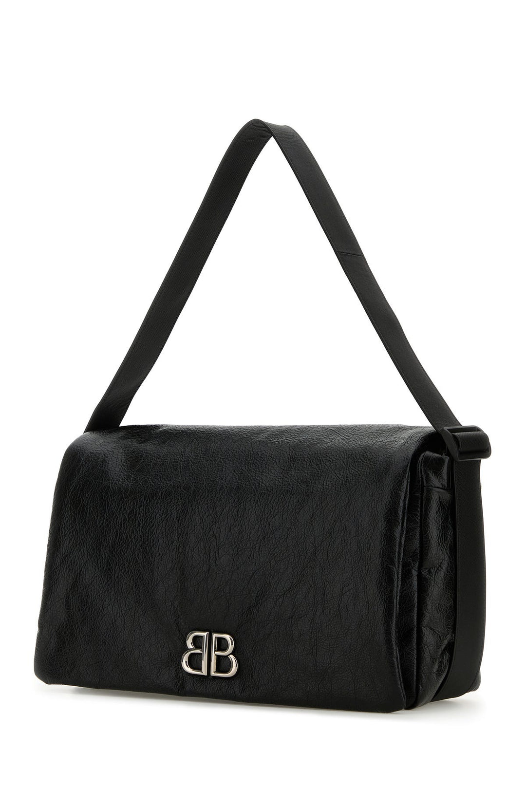 Black leather medium Monaco crossbody bag