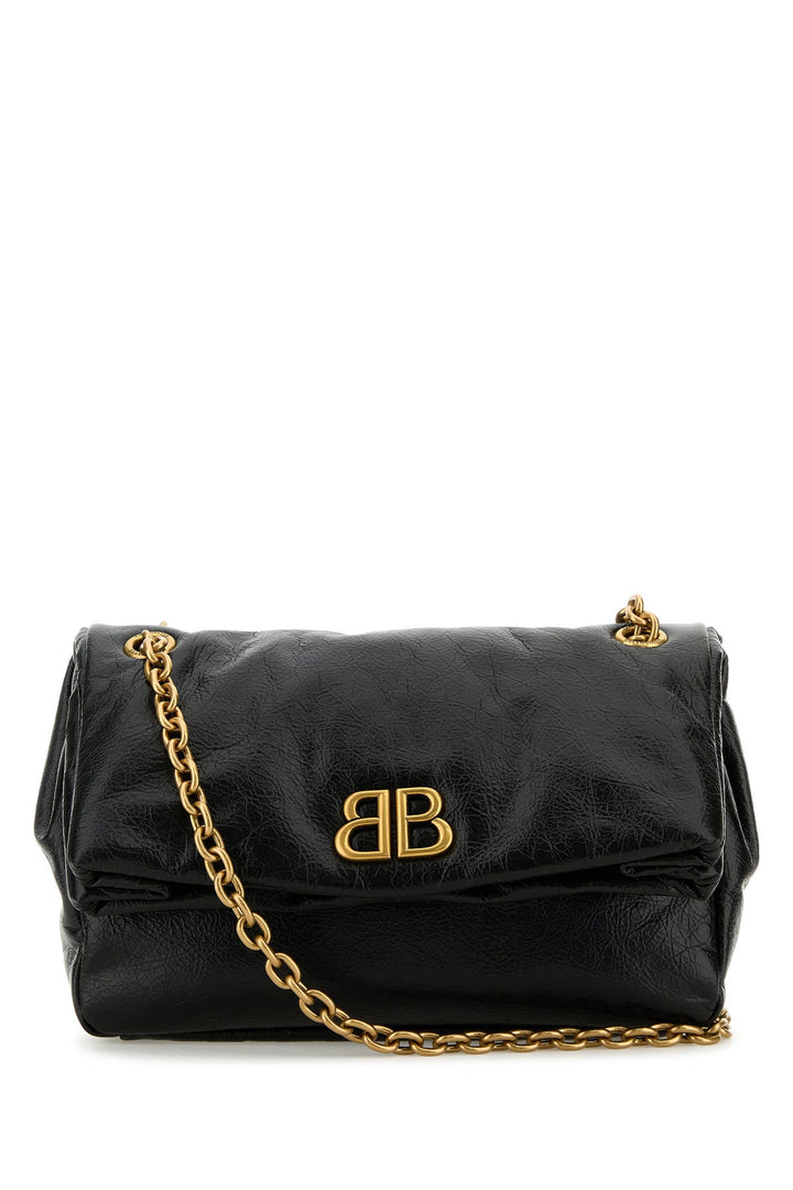 Black leather Monaco shoulder bag