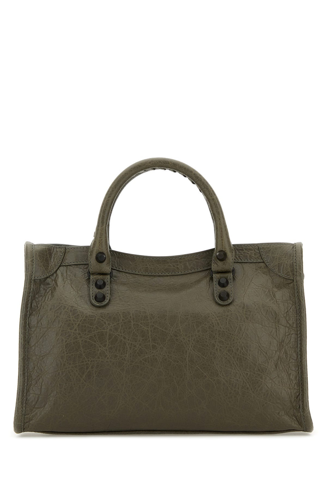 Army green leather small Le City handbag