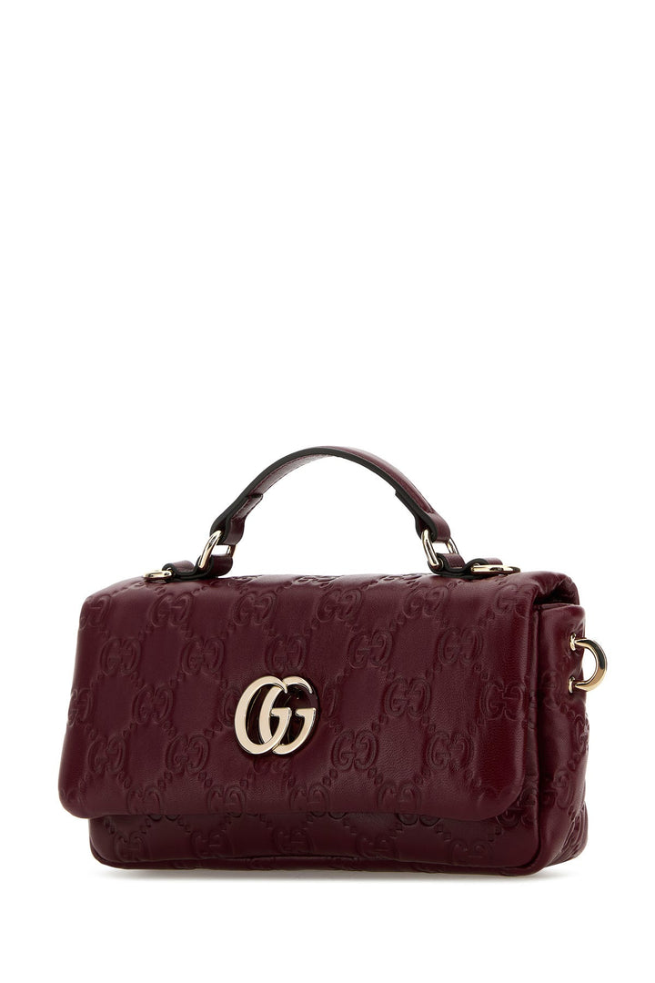 Burgundy leather mini GG Milano handbag