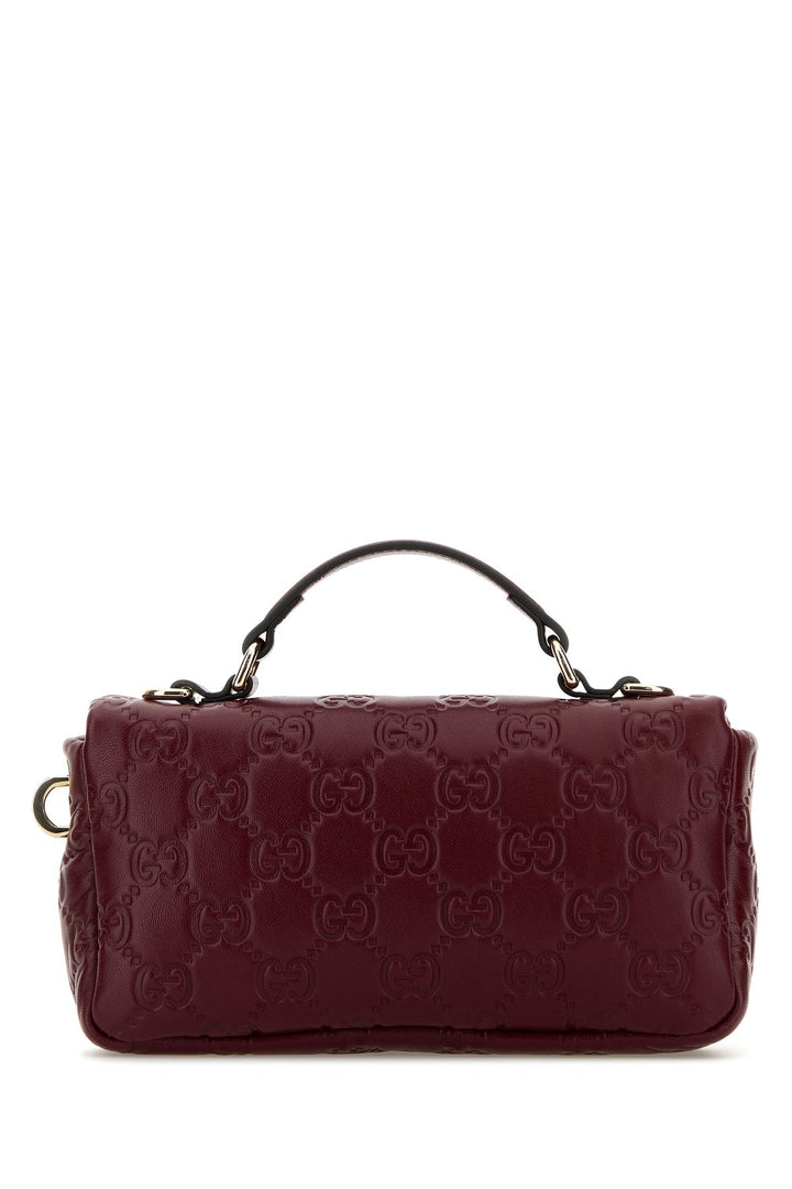 Burgundy leather mini GG Milano handbag