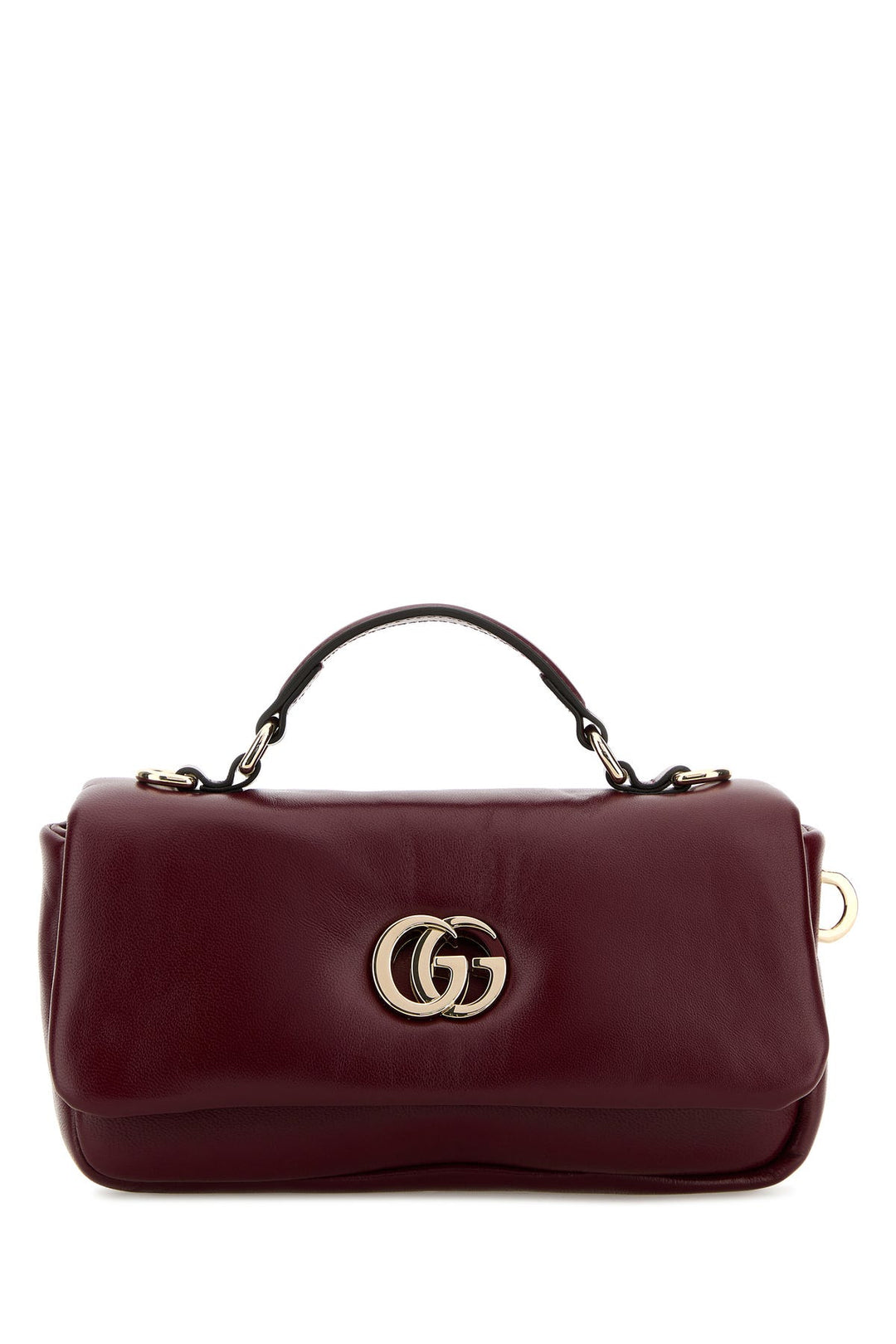 Burgundy leather handbag