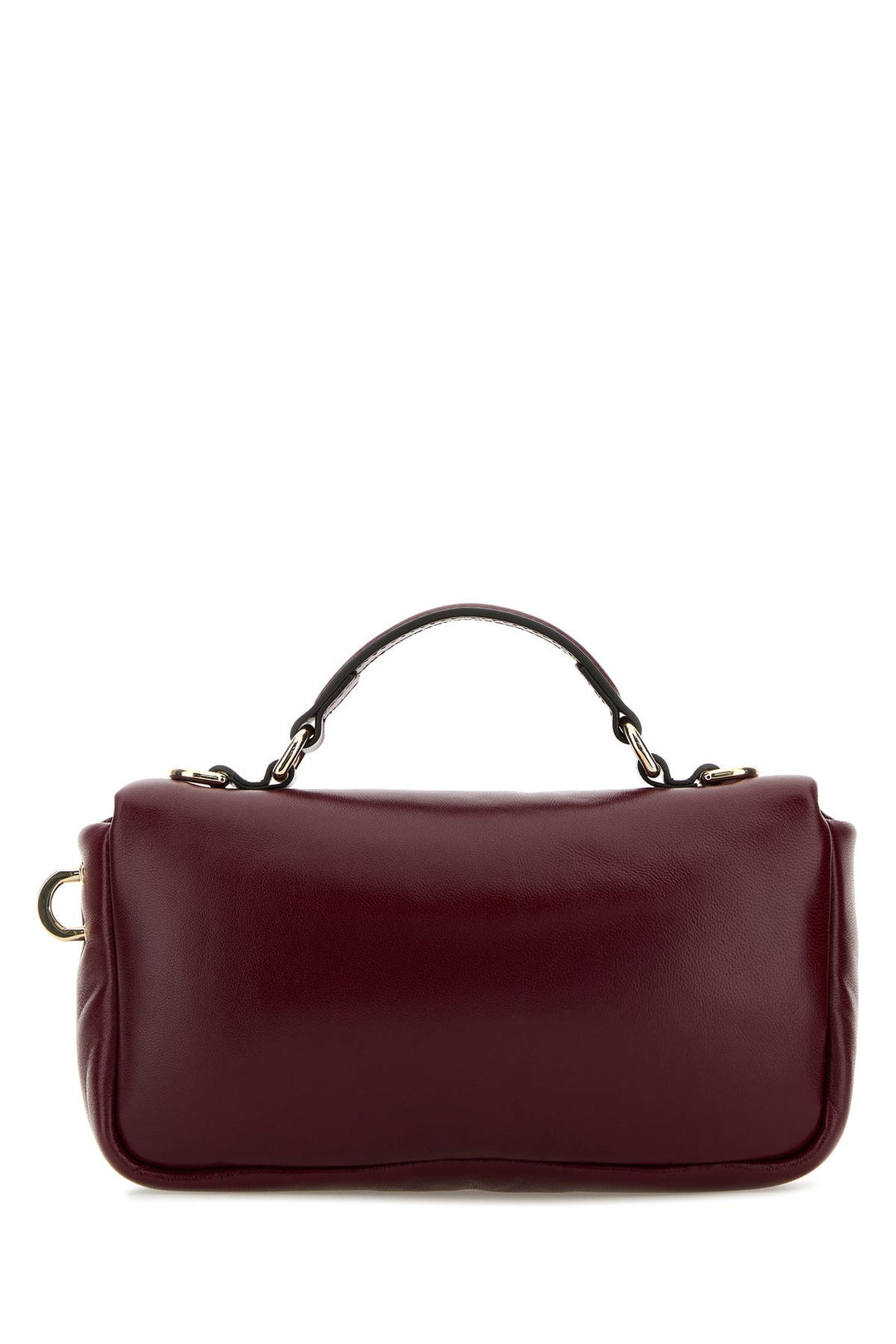 Burgundy leather handbag