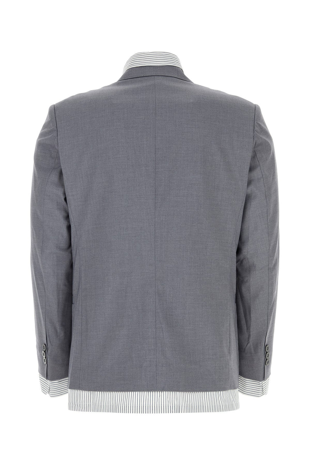 Grey stretch polyester blend blazer