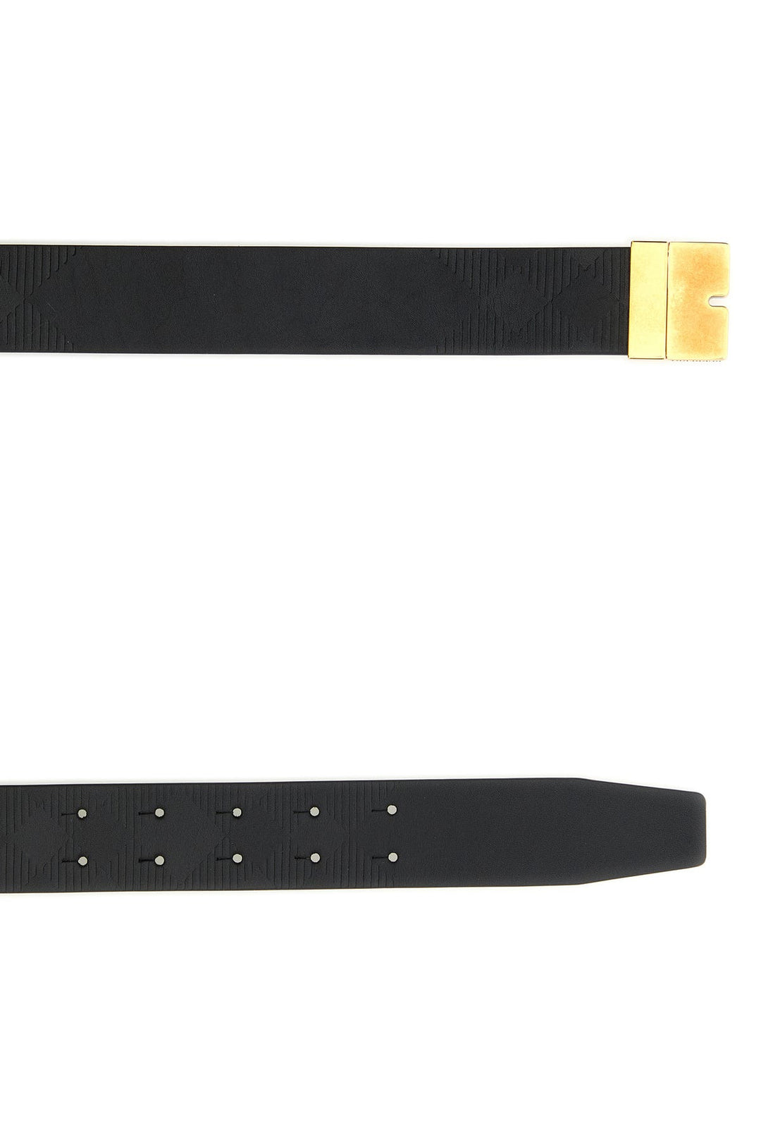 Black leather reversible belt