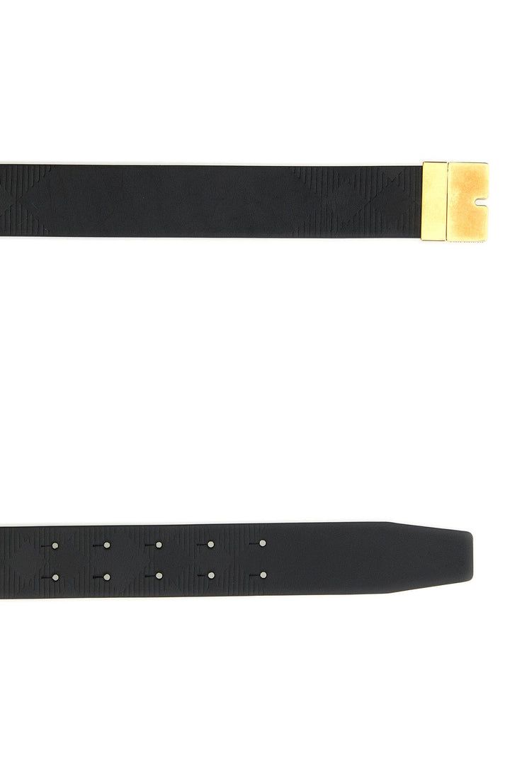 Black leather reversible belt