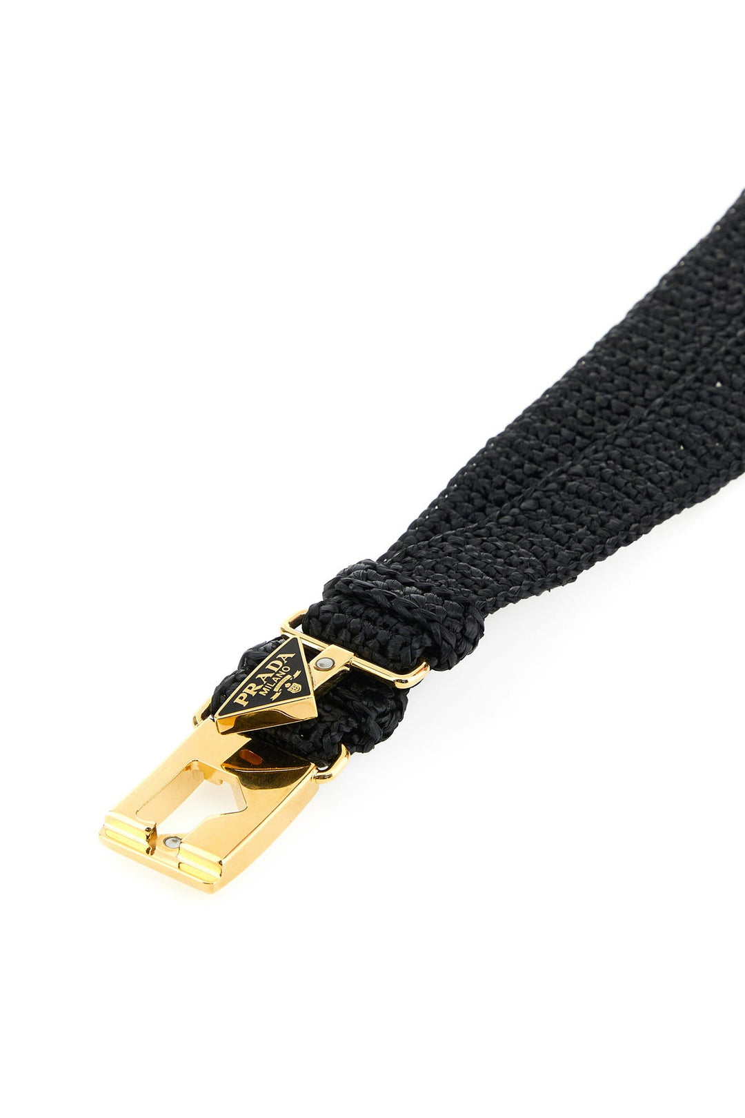 Black raffia belt