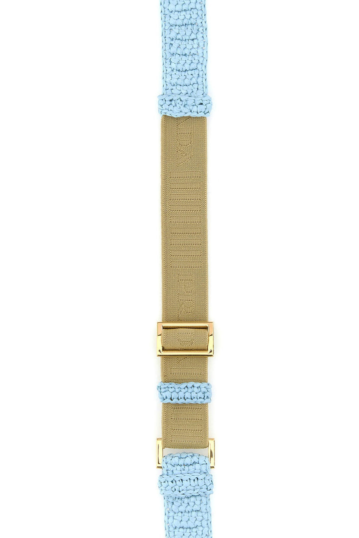 Light blue raffia belt