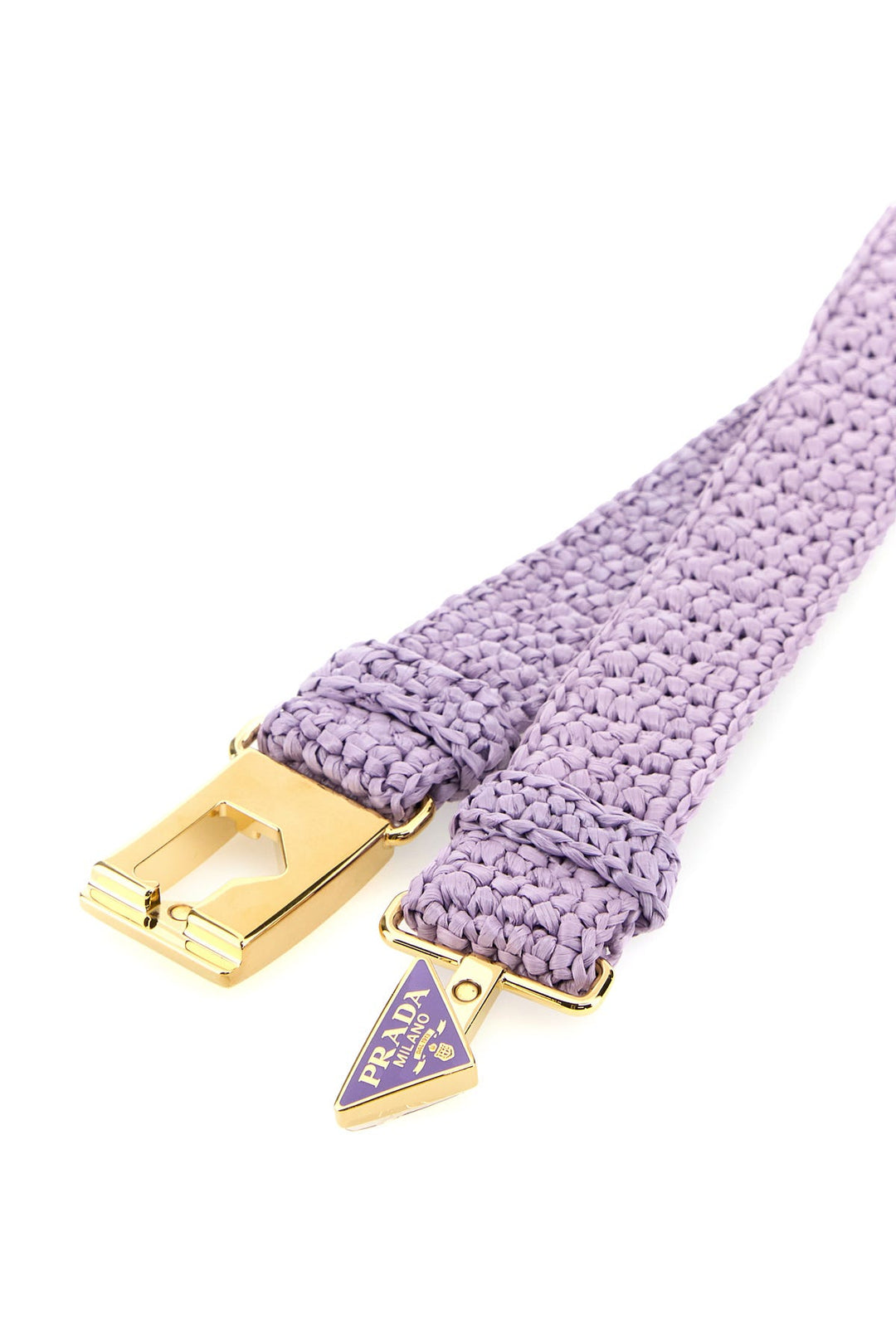 Lilac raffia belt