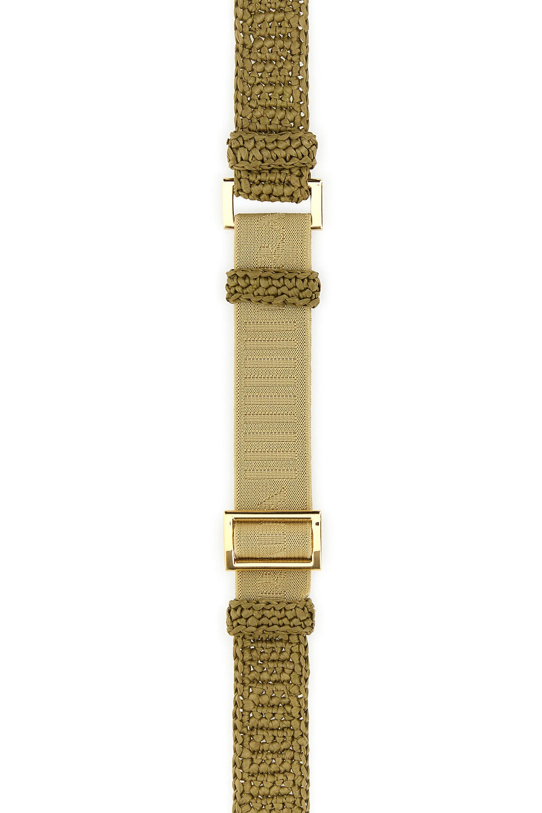 Khaki raffia belt