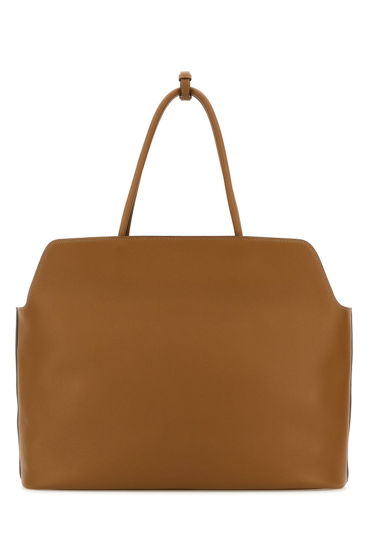 Caramel leather shopping bag