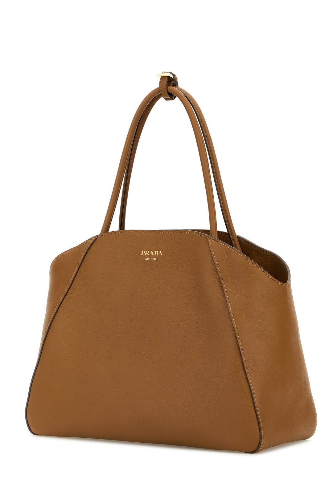 Caramel leather shopping bag