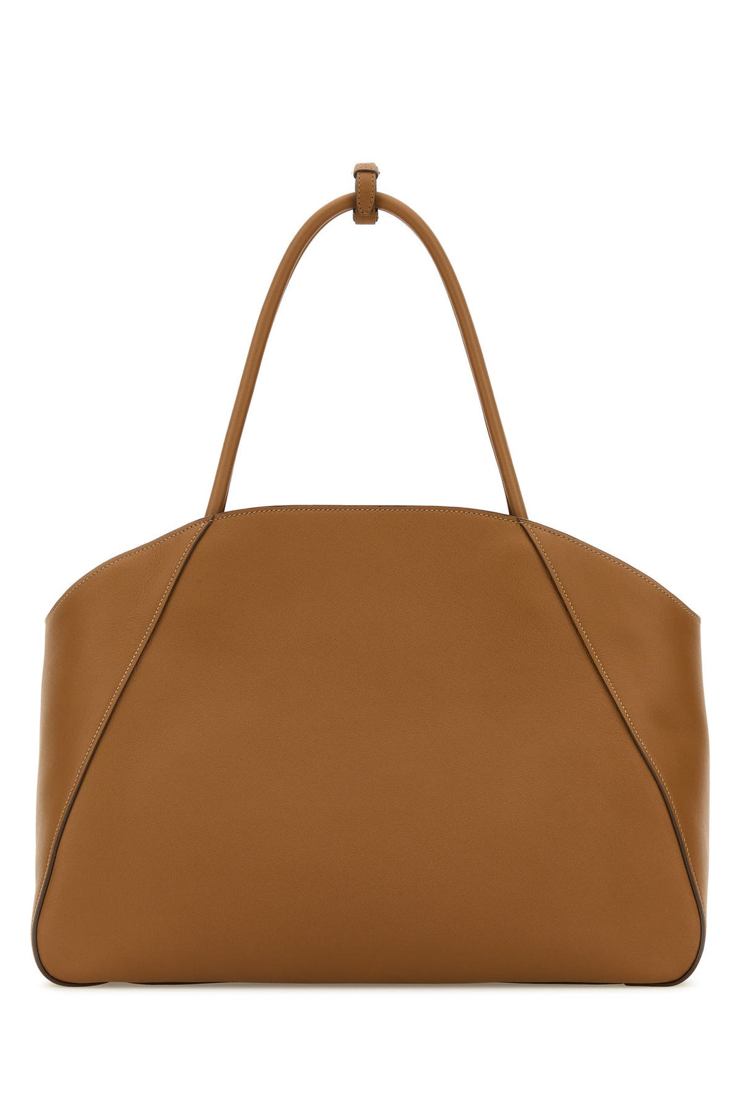 Caramel leather shopping bag