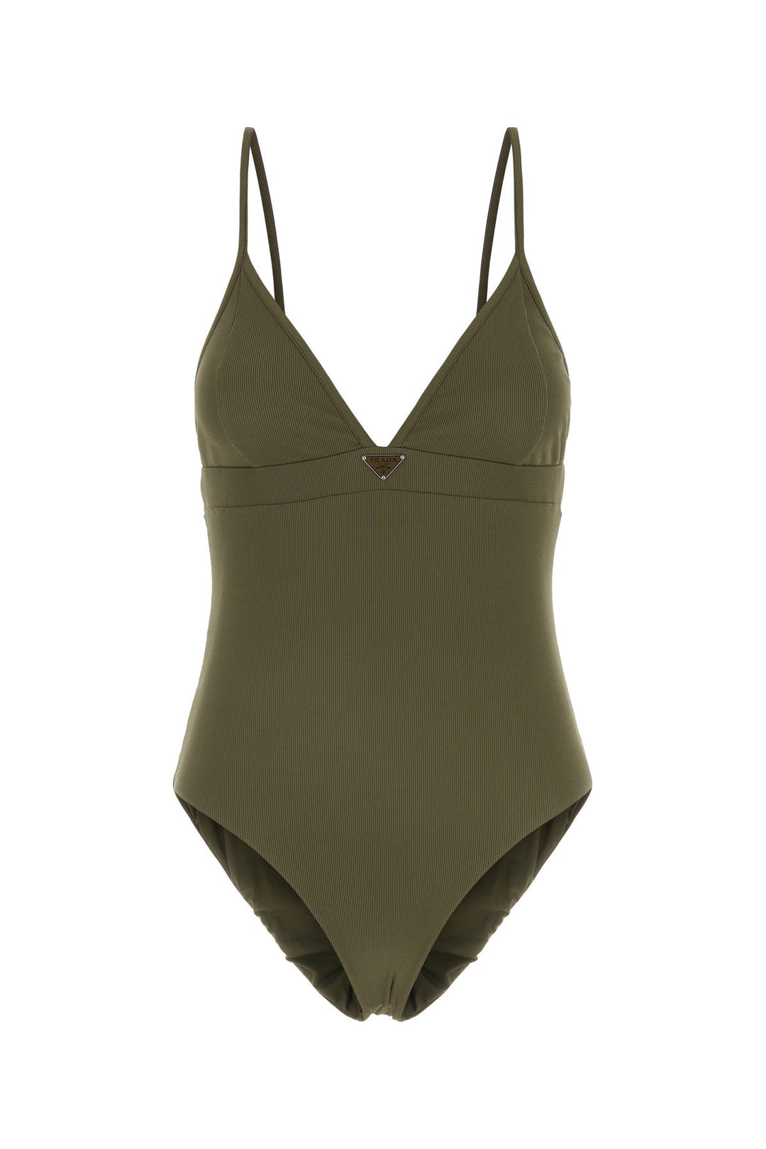 Army green stretch nylon swimsuit