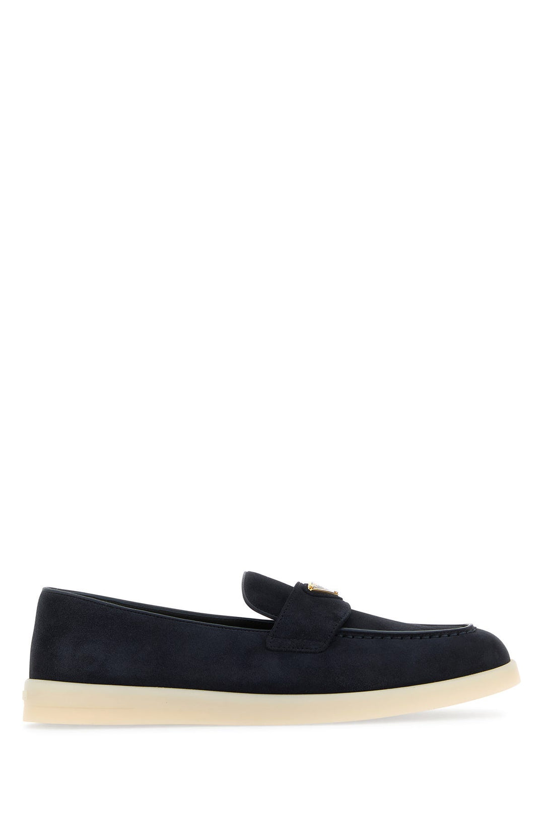 Blue suede loafers