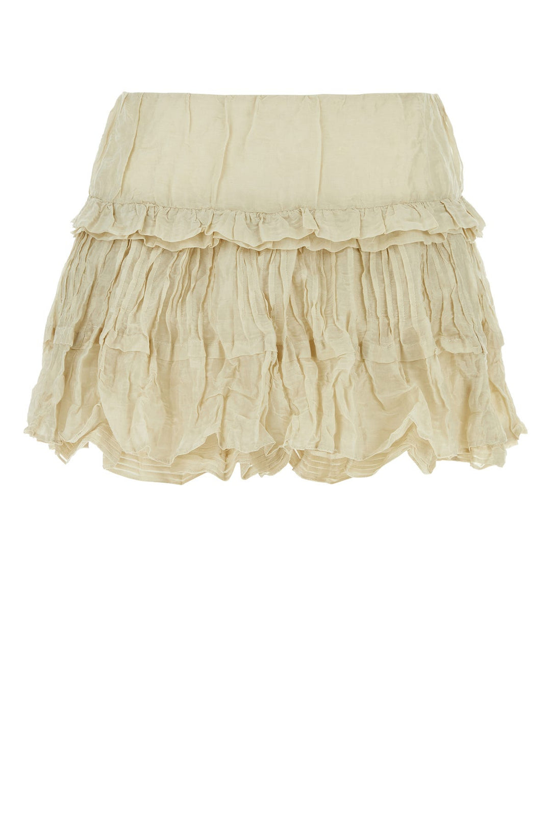 Sand cotton blend mini skirt