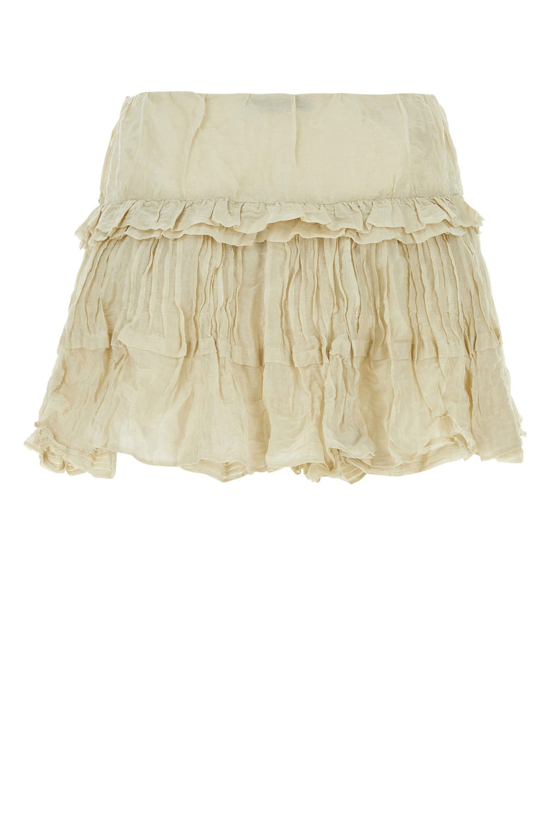 Sand cotton blend mini skirt