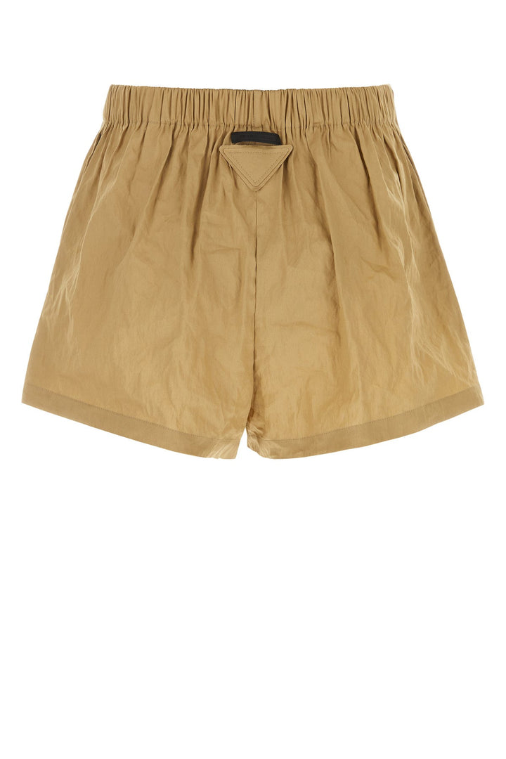 Camel stretch cotton blend shorts