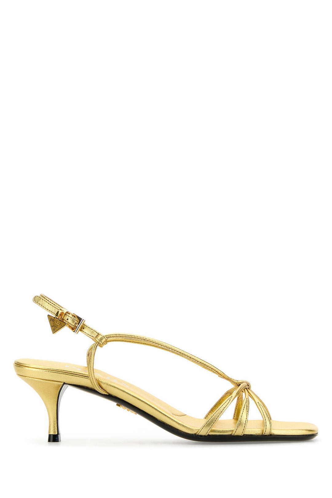 Gold leather sandals