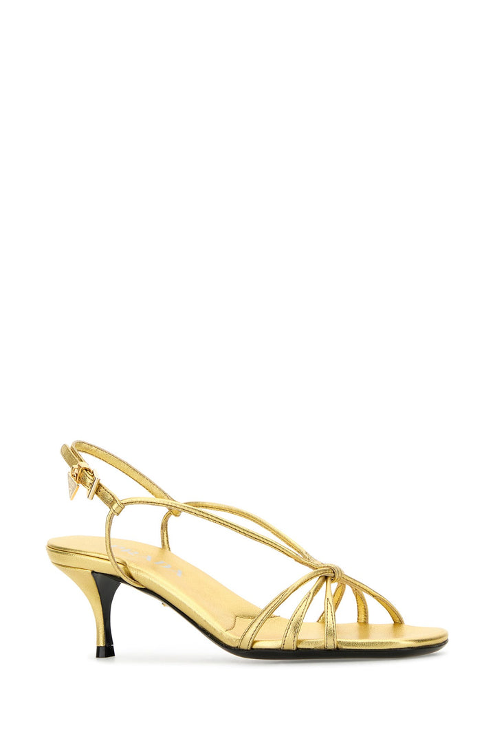 Gold leather sandals