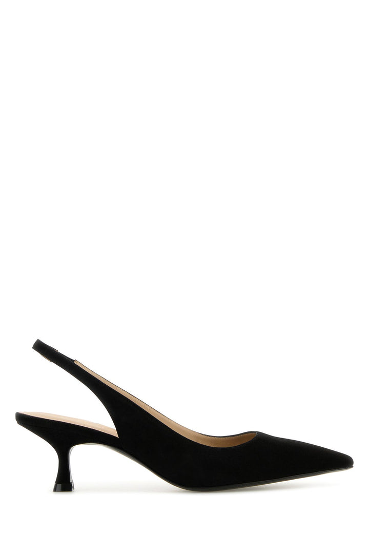 Black suede Naomi pumps