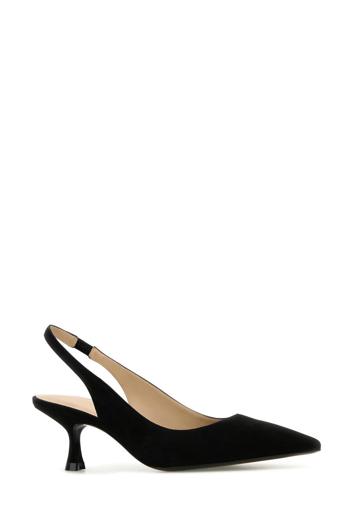 Black suede Naomi pumps