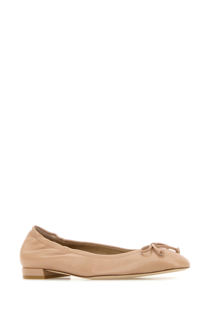 Powder pink leather Bria ballerinas