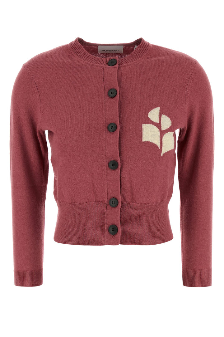 Dark pink cotton blend Newton cardigan