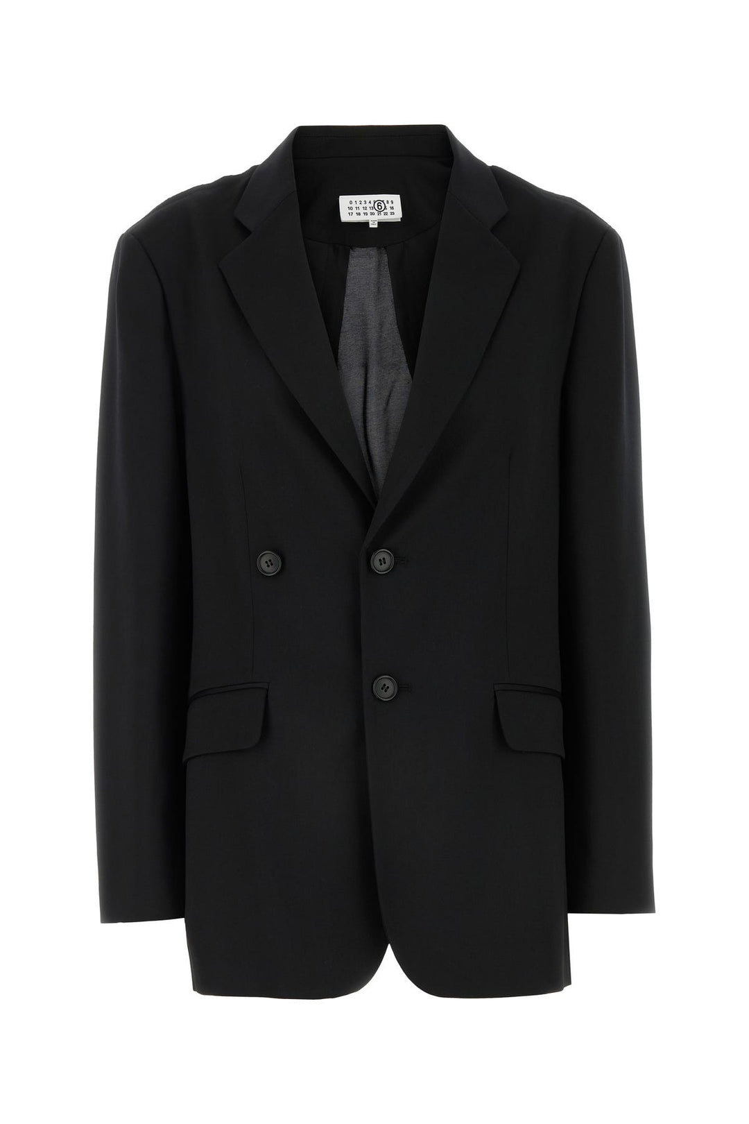 Black stretch polyester blend blazer