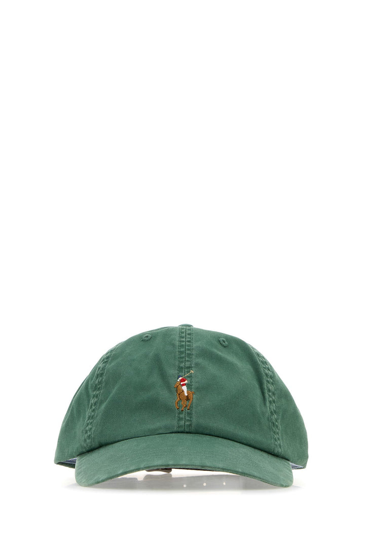 Green stretch cotton baseball cap