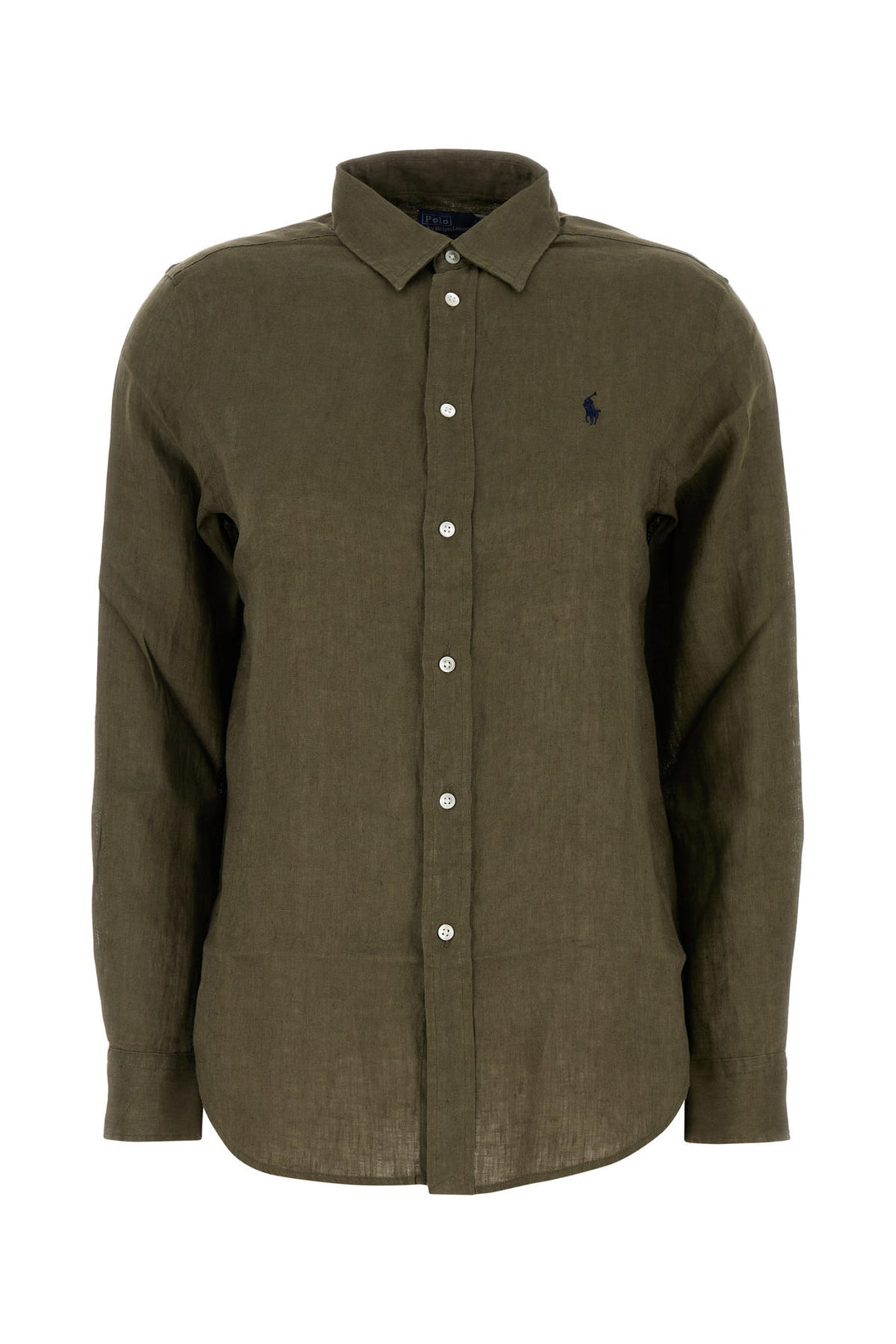 Bottle green linen shirt