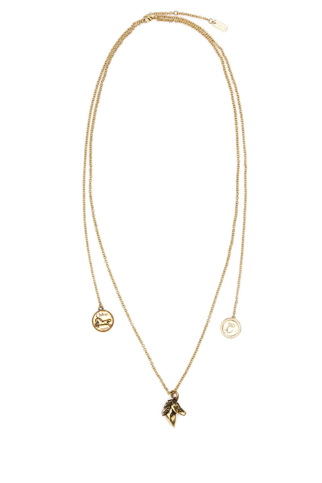 Gold metal ChloÃ© Charms necklace