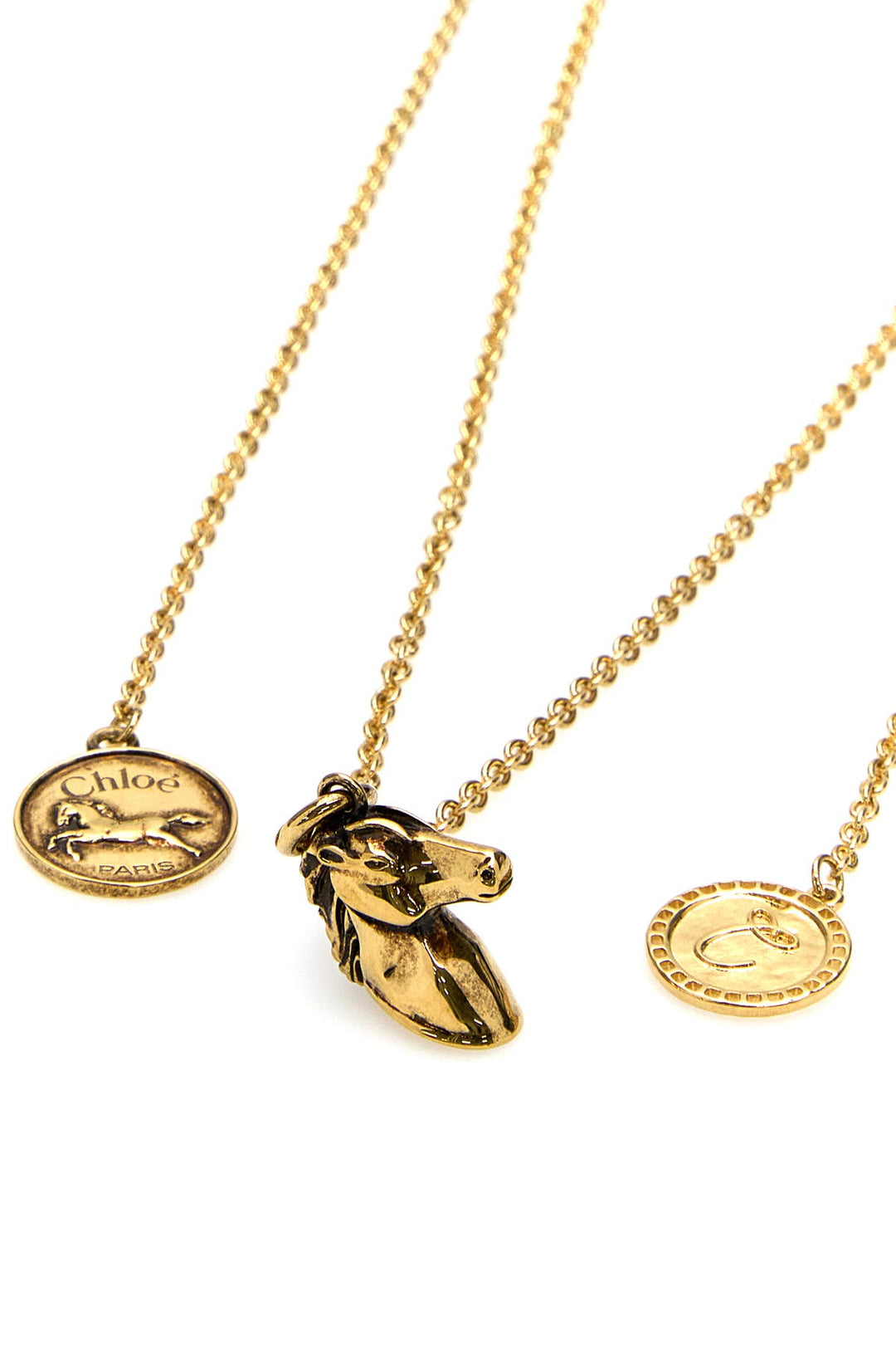 Gold metal ChloÃ© Charms necklace