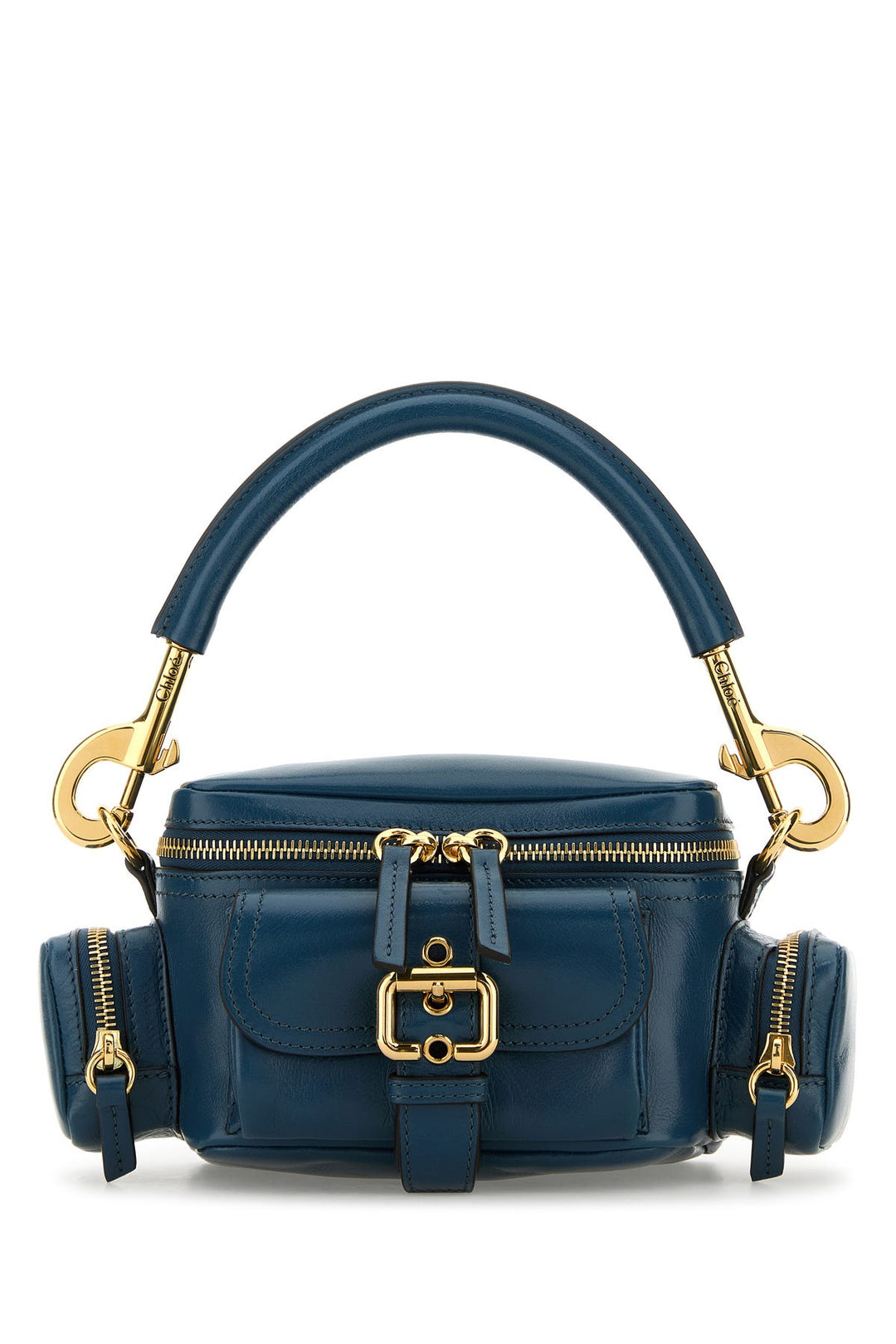 Petrol blue leather Camera Bag handbag