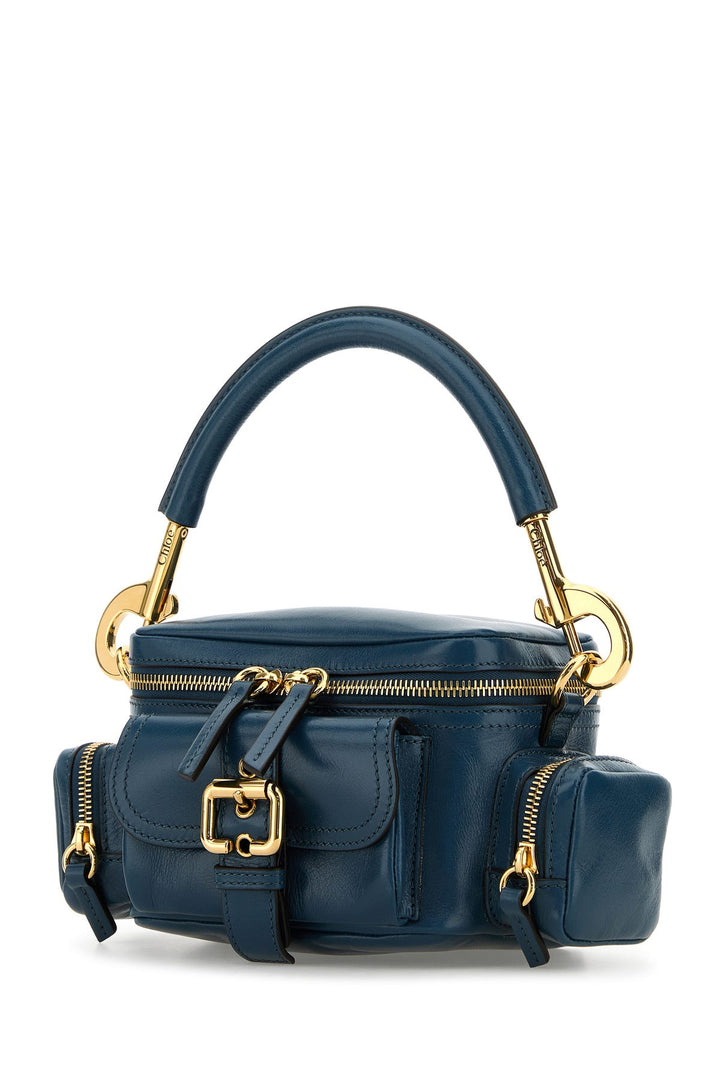 Petrol blue leather Camera Bag handbag