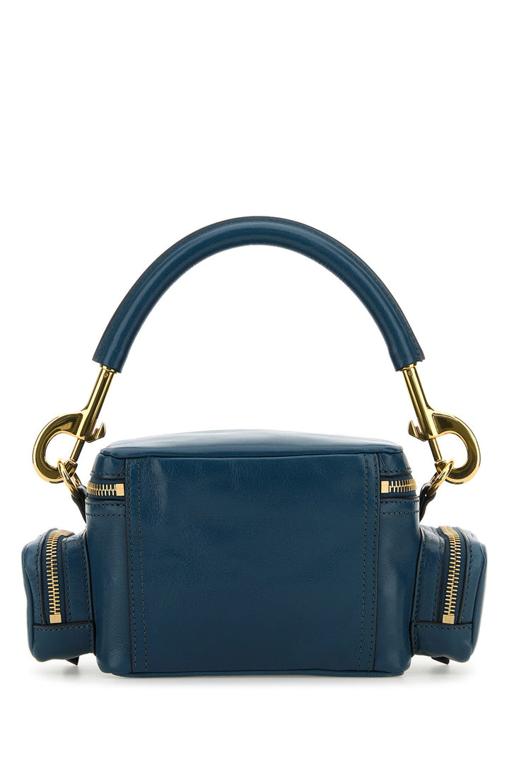 Petrol blue leather Camera Bag handbag