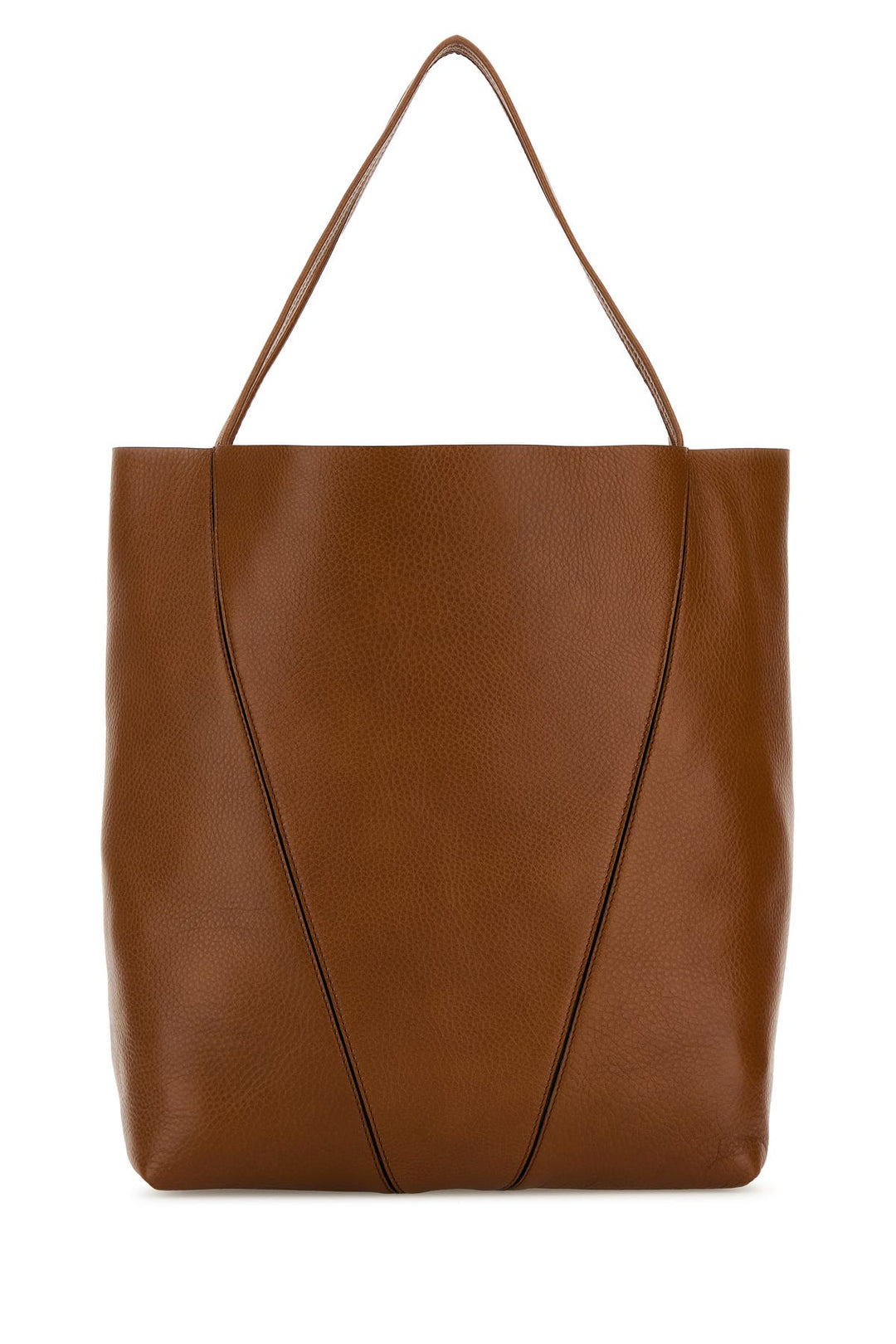 Caramel leather large Spin shopping bag