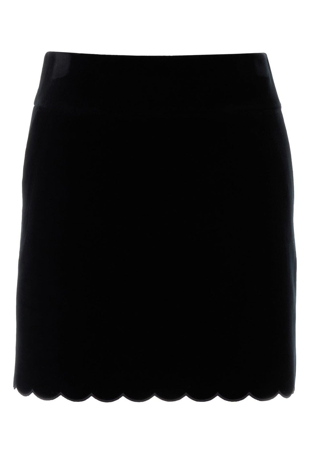 Black velvet mini skirt