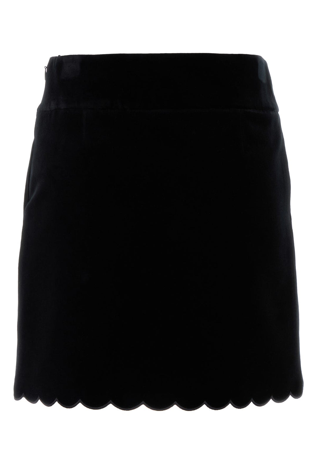 Black velvet mini skirt