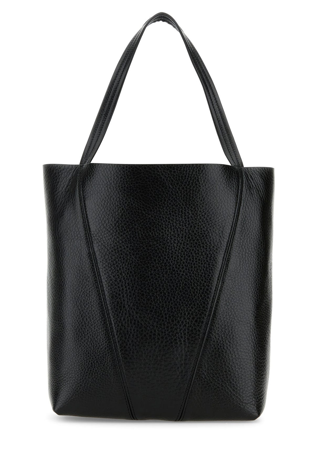 Black leather Spin shopping bag