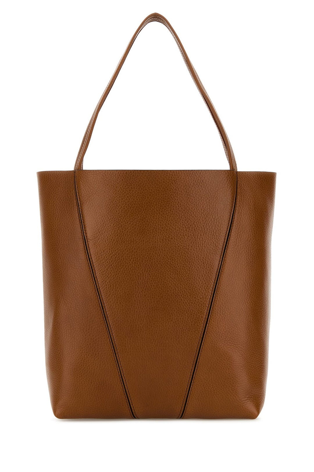 Caramel leather Spin shopping bag