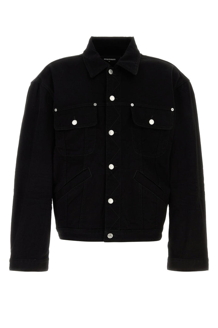 Black stretch denim jacket