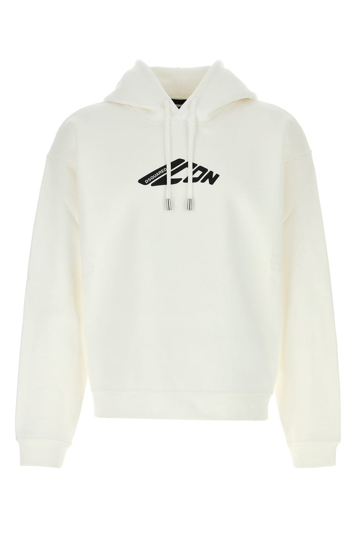 White cotton blend sweatshirt