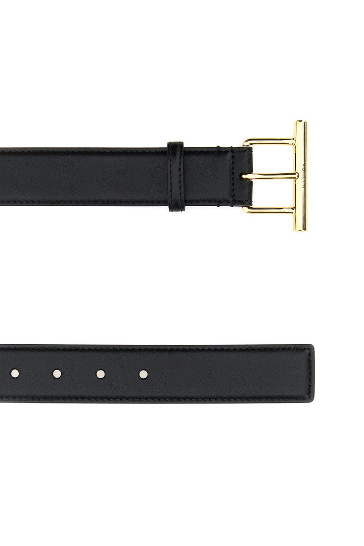 Black leather belt